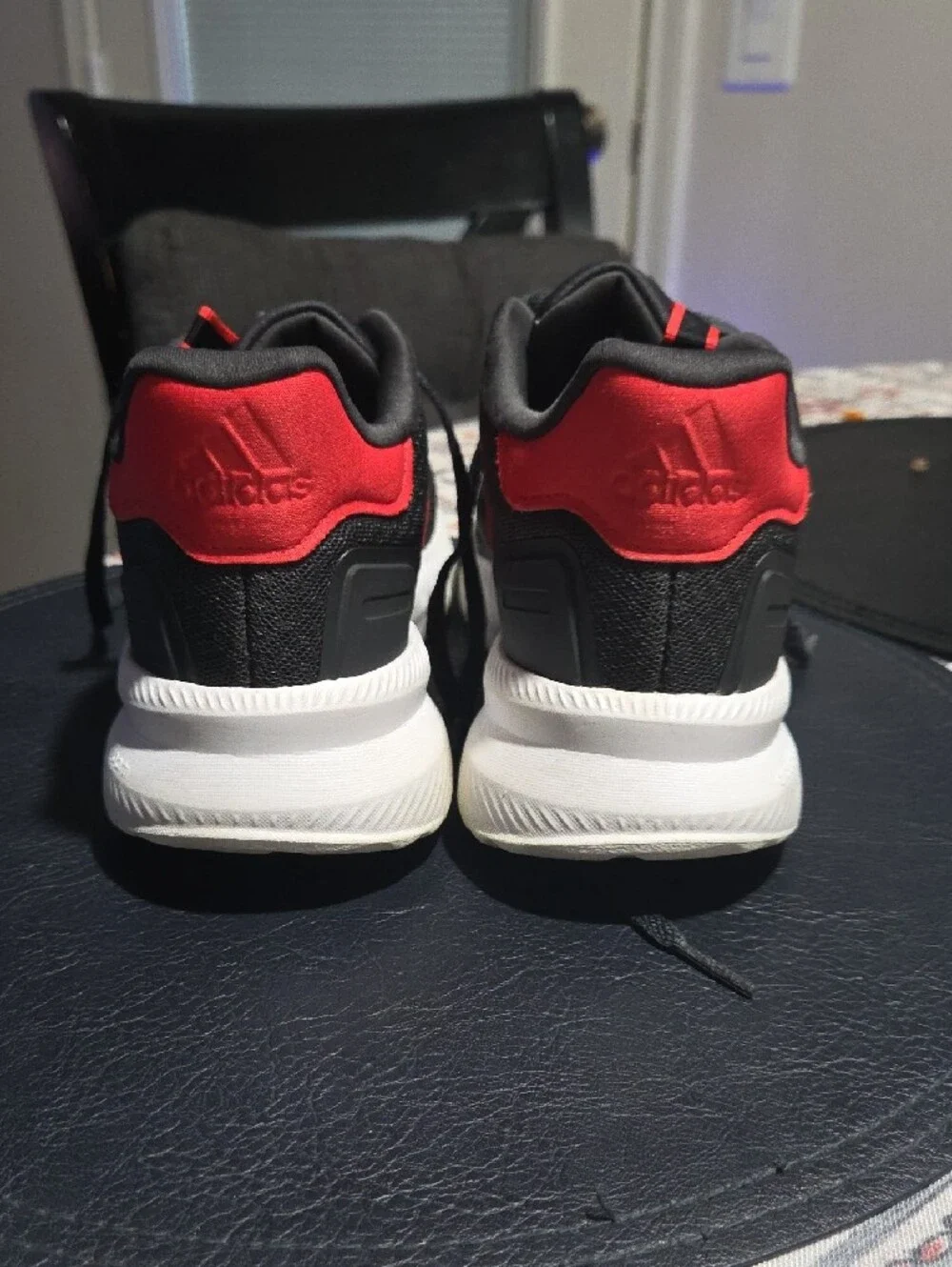 adidas Black Sneakers with Red Accents Boys Size 6Y